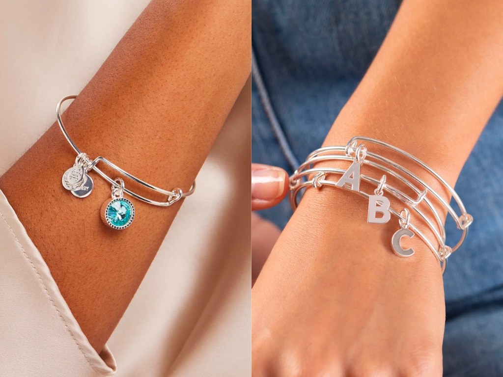 alex & ani birthstone and initial bracelets