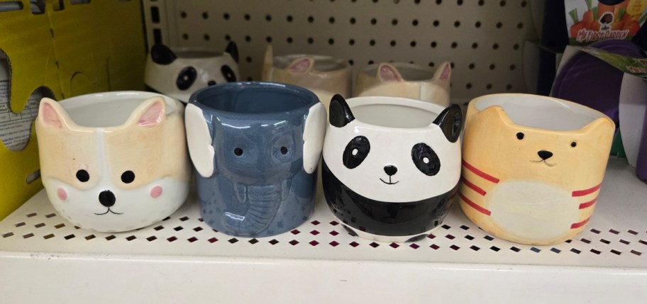 Animal Ceramic Pots at Dollar Tree