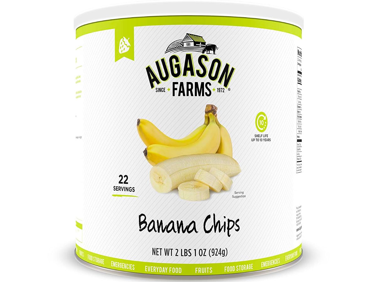 Augason Farms Banana Chips 2lbs 1oz No 10 Can