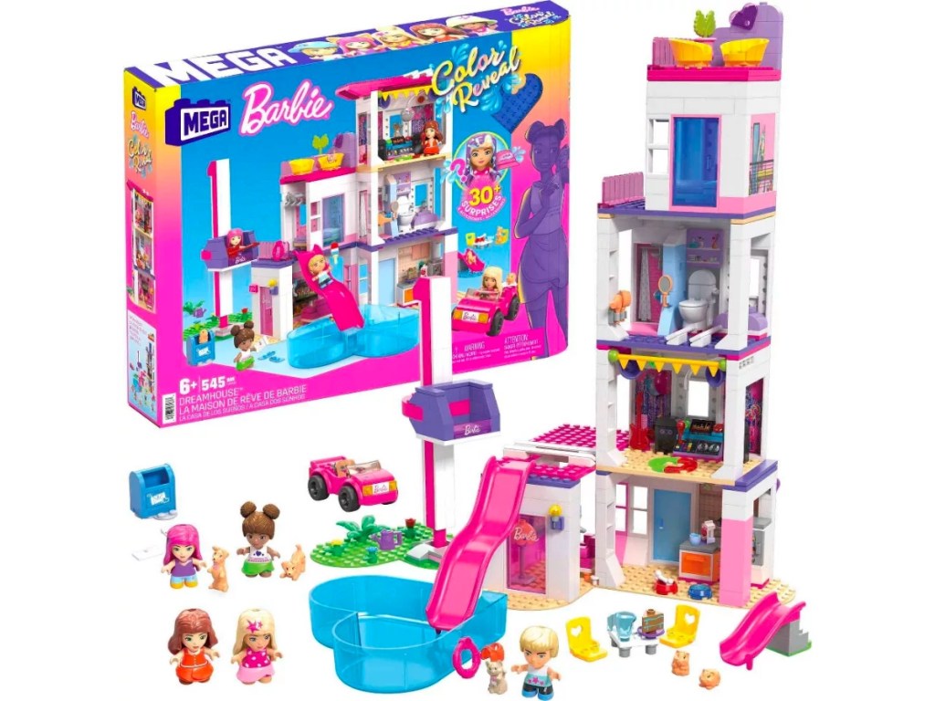 Mega Barbie Color Reveal Building Toys Dreamhouse