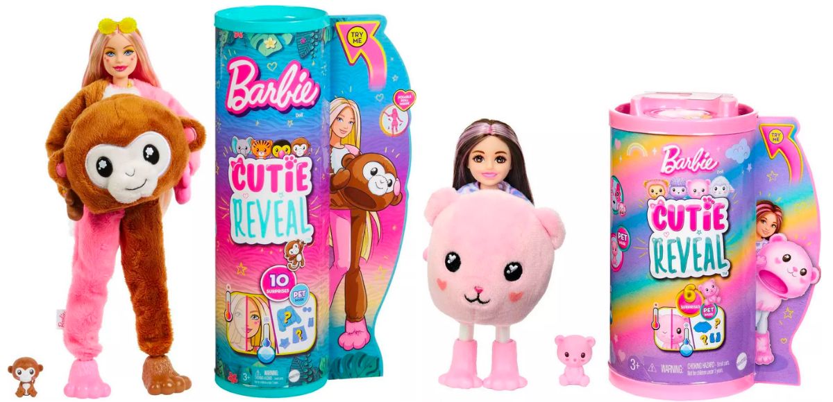Barbie & chelsea Cutie Reveal Dolls stock images