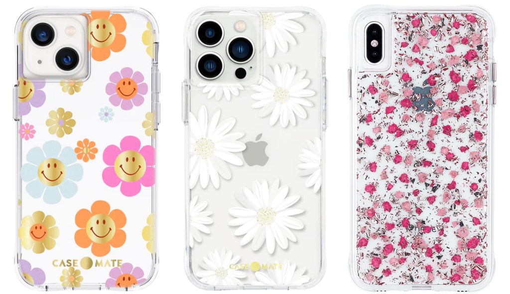 three flower print iphone cases