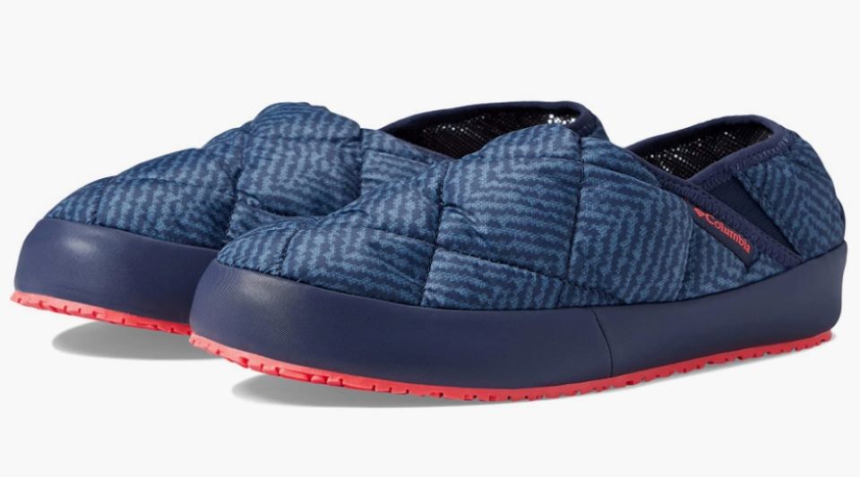 Blue moccasin slippers
