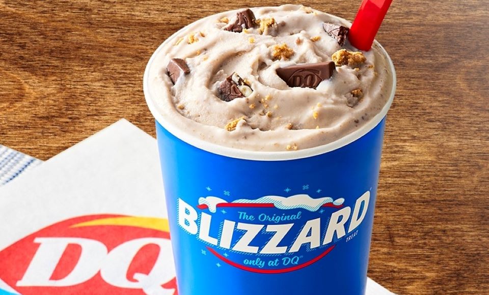 Dairy Queen s'mores blizzard with a spoon in it