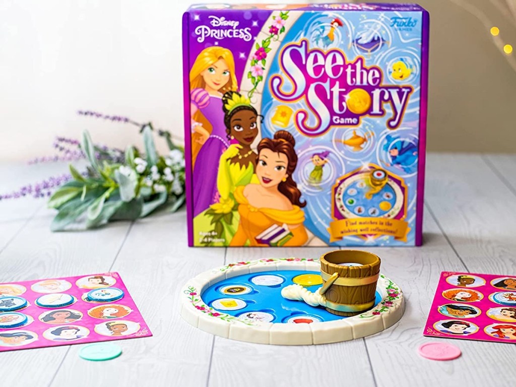 Disney Princess See The Story Game box and game pieces