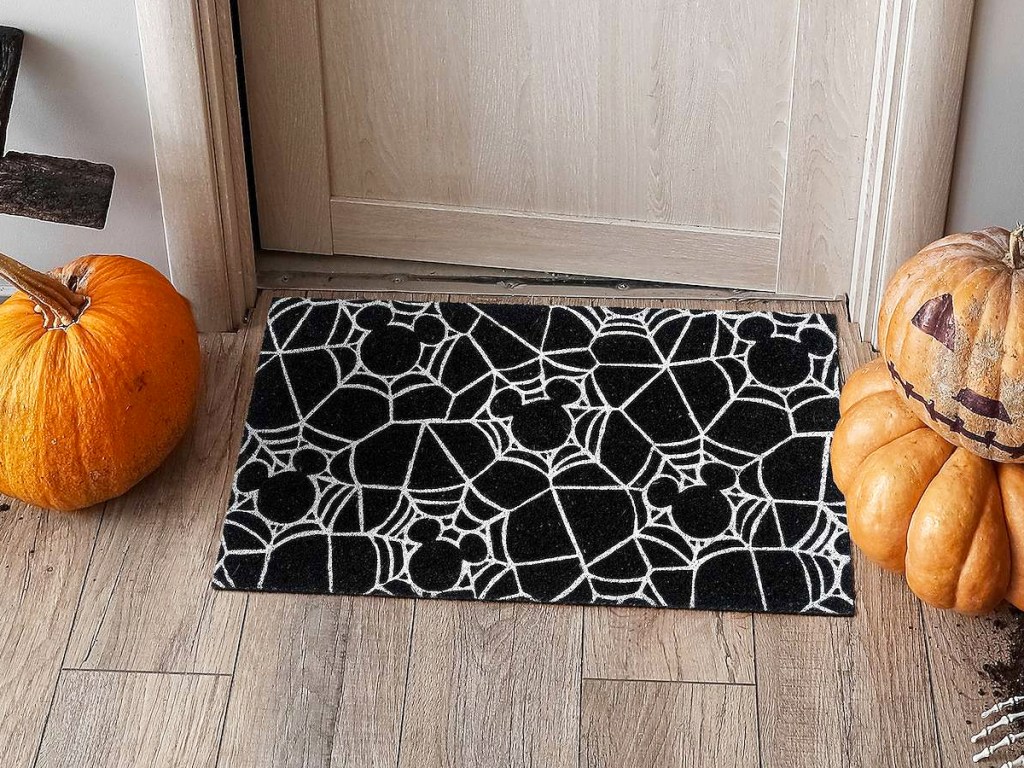mickey mouse spiderweb print doormat