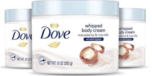 Dove Whipped Body Cream 3-Pack Only $14.92 Shipped on Amazon | Just $4.97 per jar!
