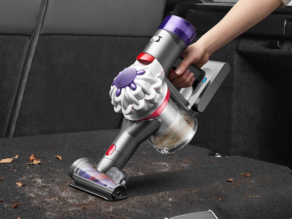 using a dyson vacuum to clean inside car