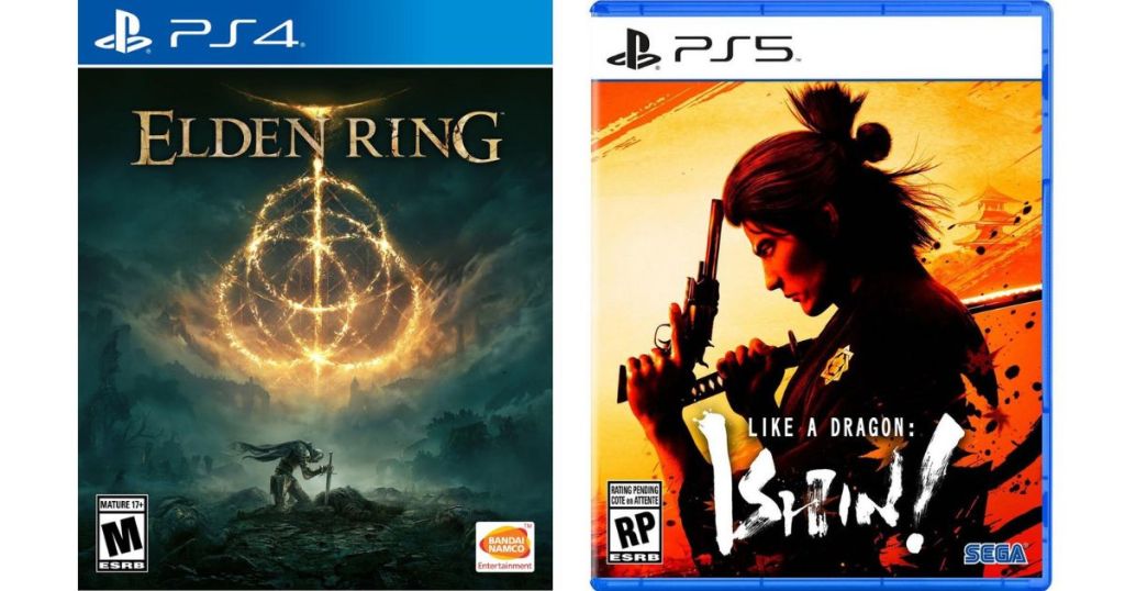 Elden Ring and Like a Dragon video games