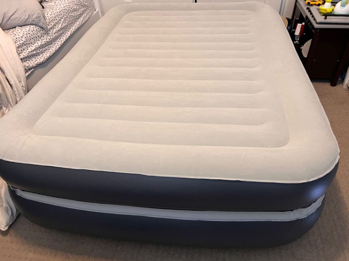 Evajoy Air Mattress inflated in living room