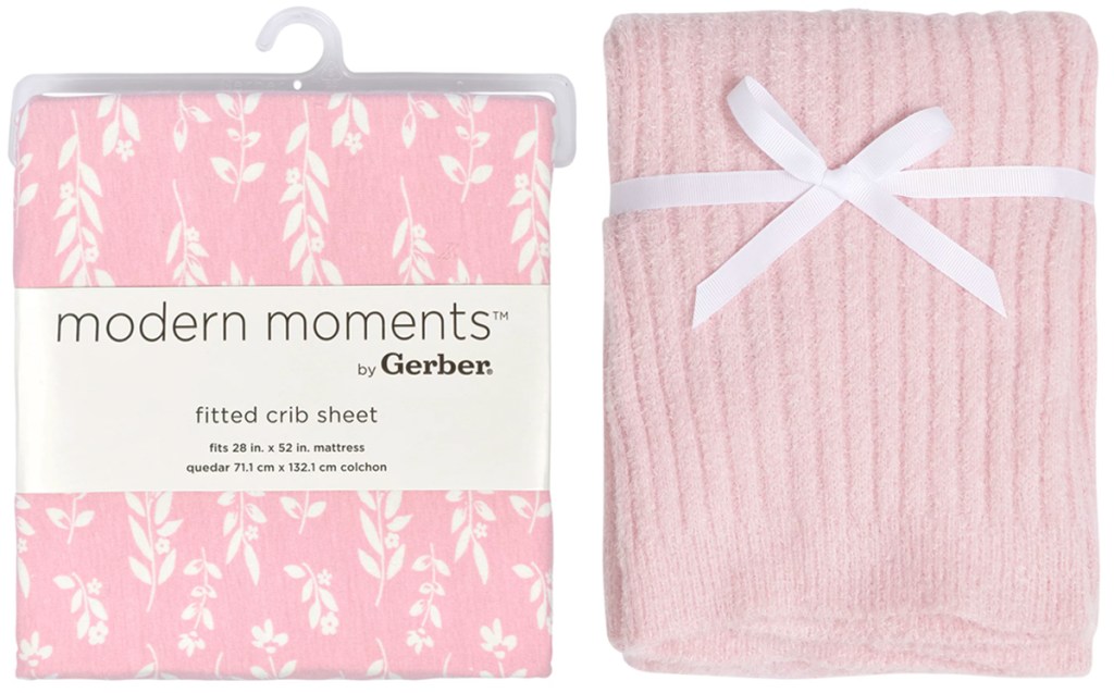 Gerber Baby Modern Moments Fitted sheet and blanket