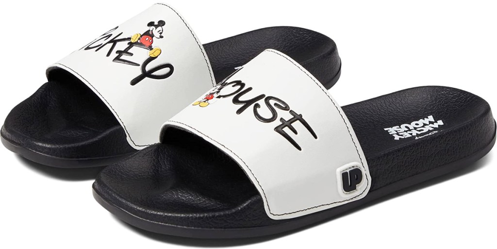white and black mickey mouse slides