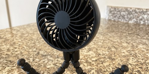 Portable Mini Fan w/ Adjustable Legs Only $10.99 on Amazon (Perfect for Strollers, Desks & More)