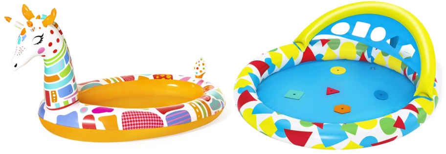 two inflatable kids pools