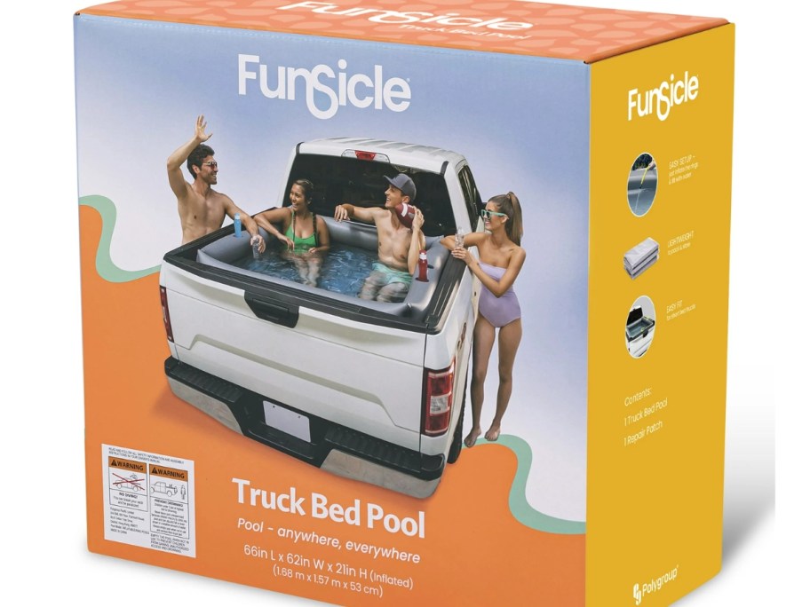 inflatable truck bed pool in box