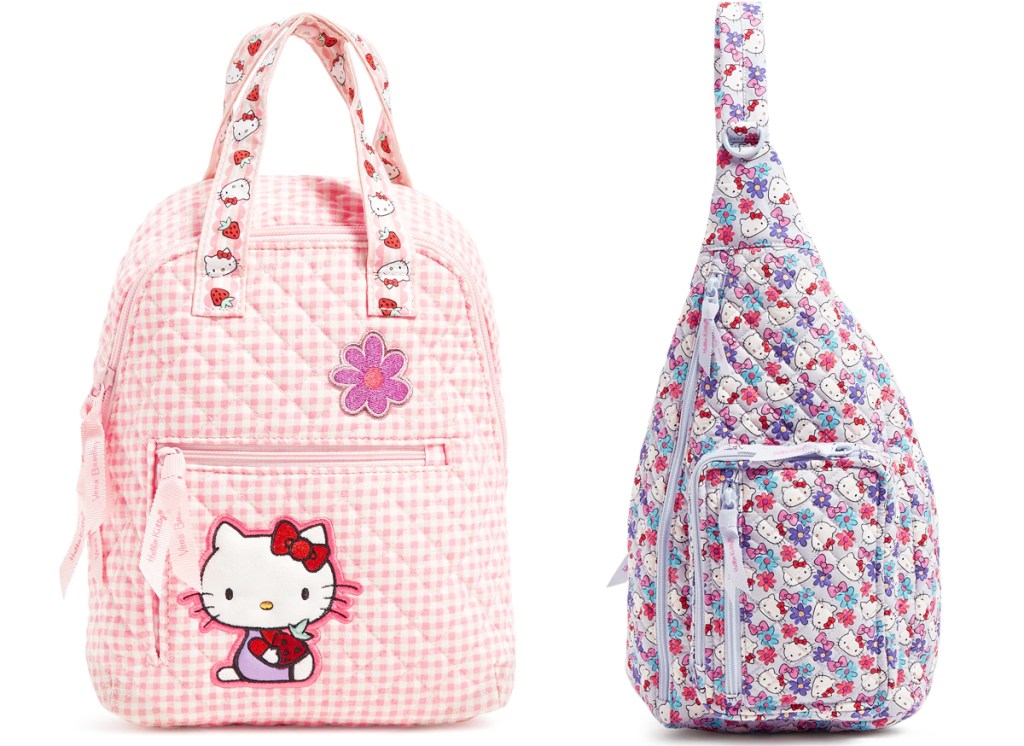 Vera Bradley Sanrio Hello Kitty Gingham Pink Lay Flat Lunch Bag Box New 2023