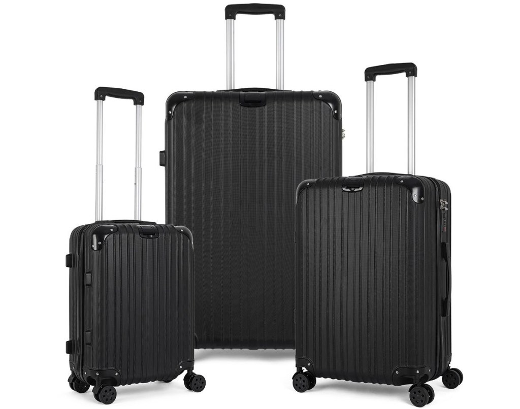 black 3-piece hardside luggage set