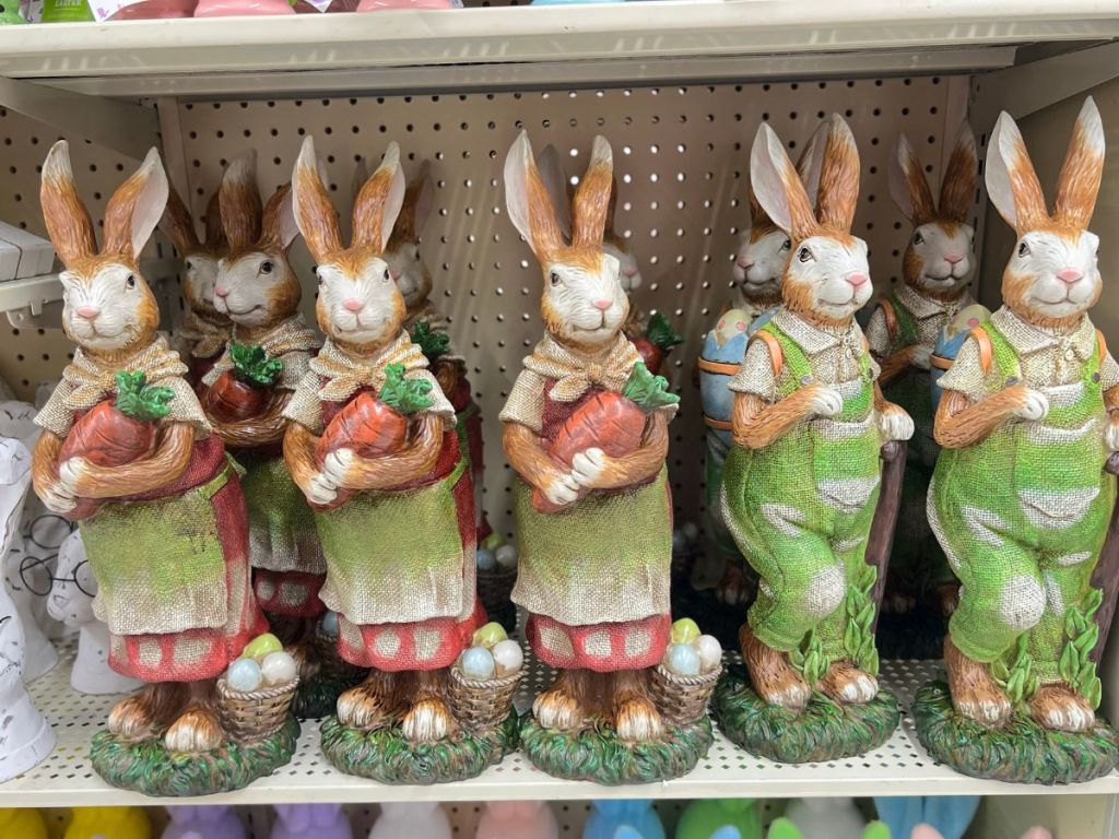 large Easter Bunny decor on shelf