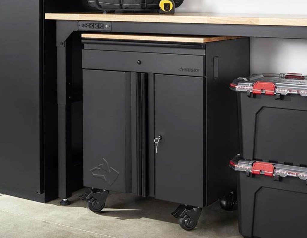 black husky storage cabinet