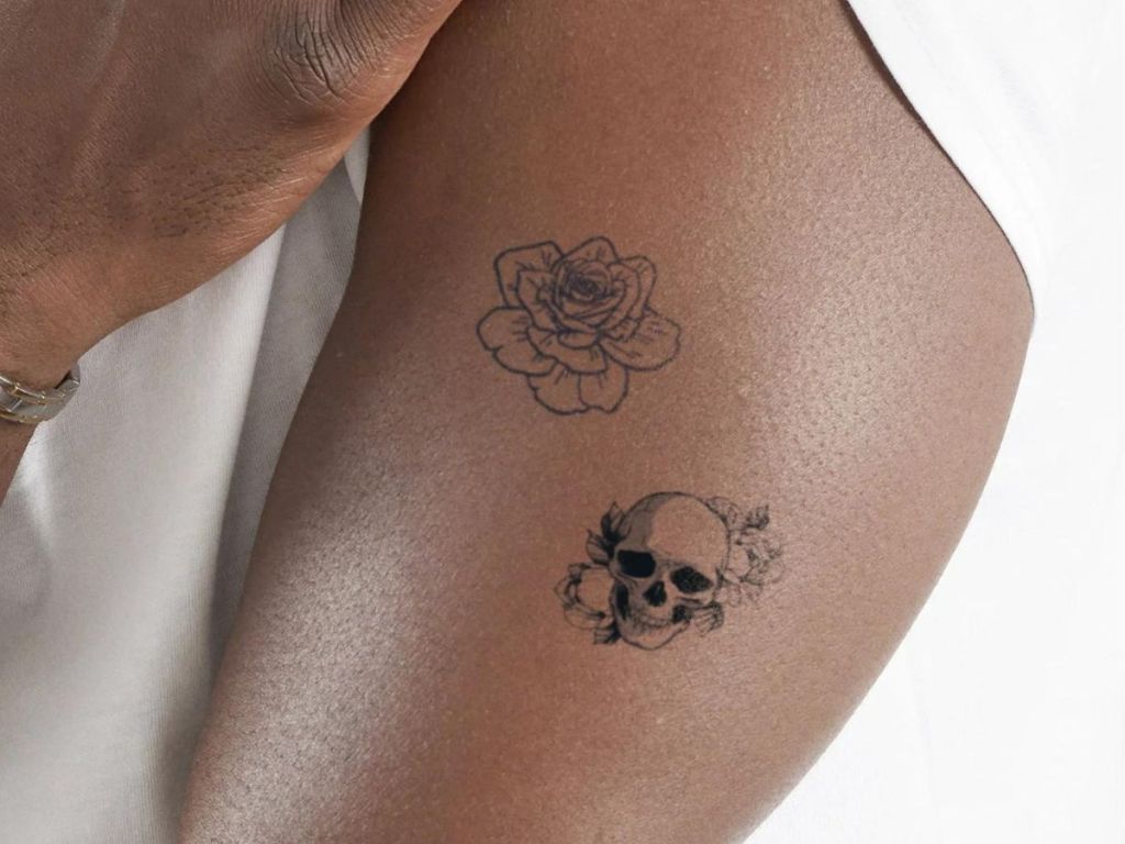 Inkbox-Temporary-Tattoos-Rose-Skull عبوة من قطعتين من الوشم المؤقت Inkbox مجانًا بعد استرداد النقود في Walmart (تتلاشى خلال أسبوعين)