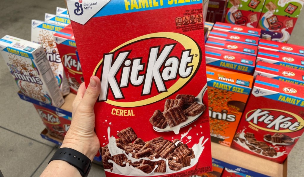 family size kit kat cereal box in store