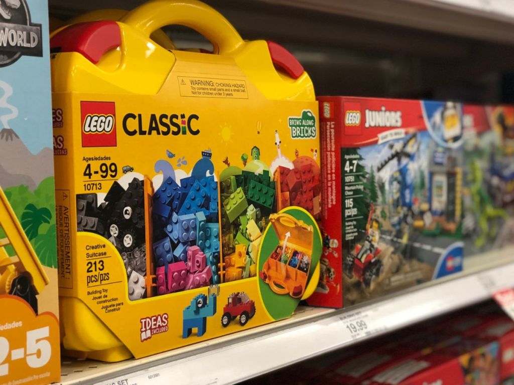 Lego box on a shelf