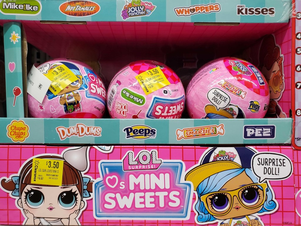 LOL Surprise Loves Mini Sweets Dolls displayed at Walmart