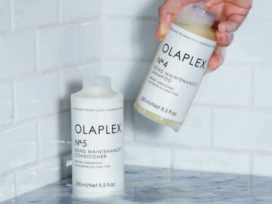 Olaplex No 4 and No 5 Set in shower