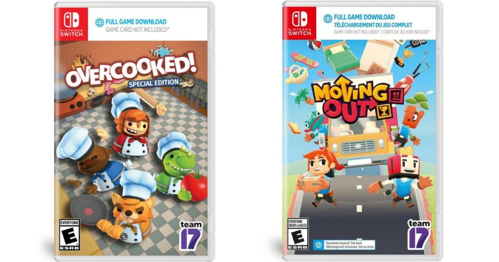 Overcooked and Moving Out Nintendo Switch games