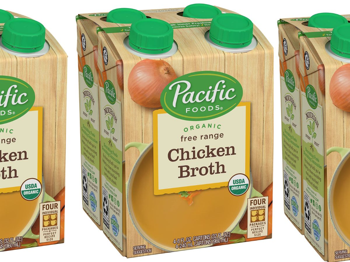 3 4-packs of Pacific Foods Organic Chicken Broth
