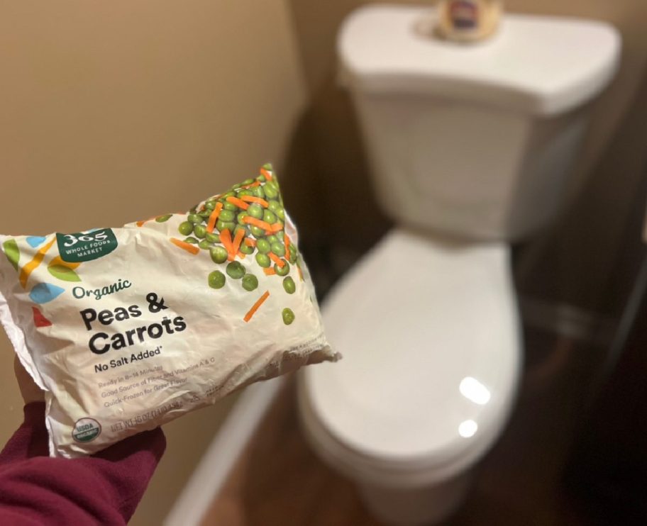 A bag of peas in the bathroom, one of our reader favorite April Fools Pranks for Family