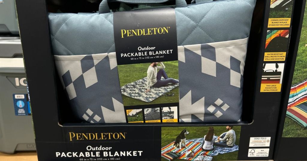 A pendleton packable blanket at Costco