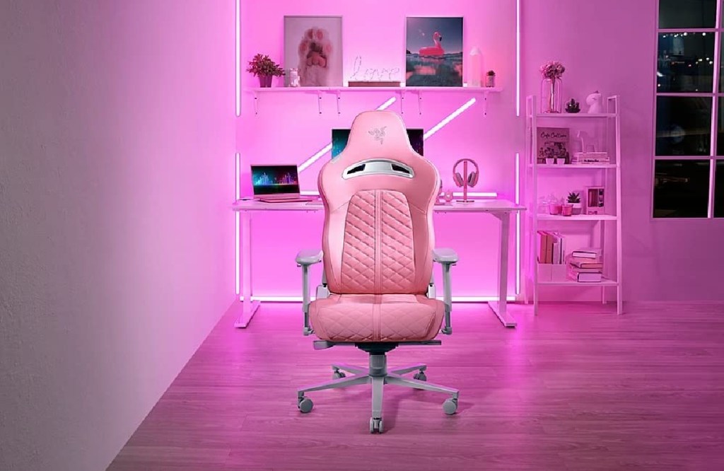 Pink Razer Gaming Chair for girl gamers