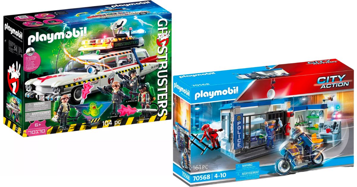 Playmobil ectomobile and prison break playsets
