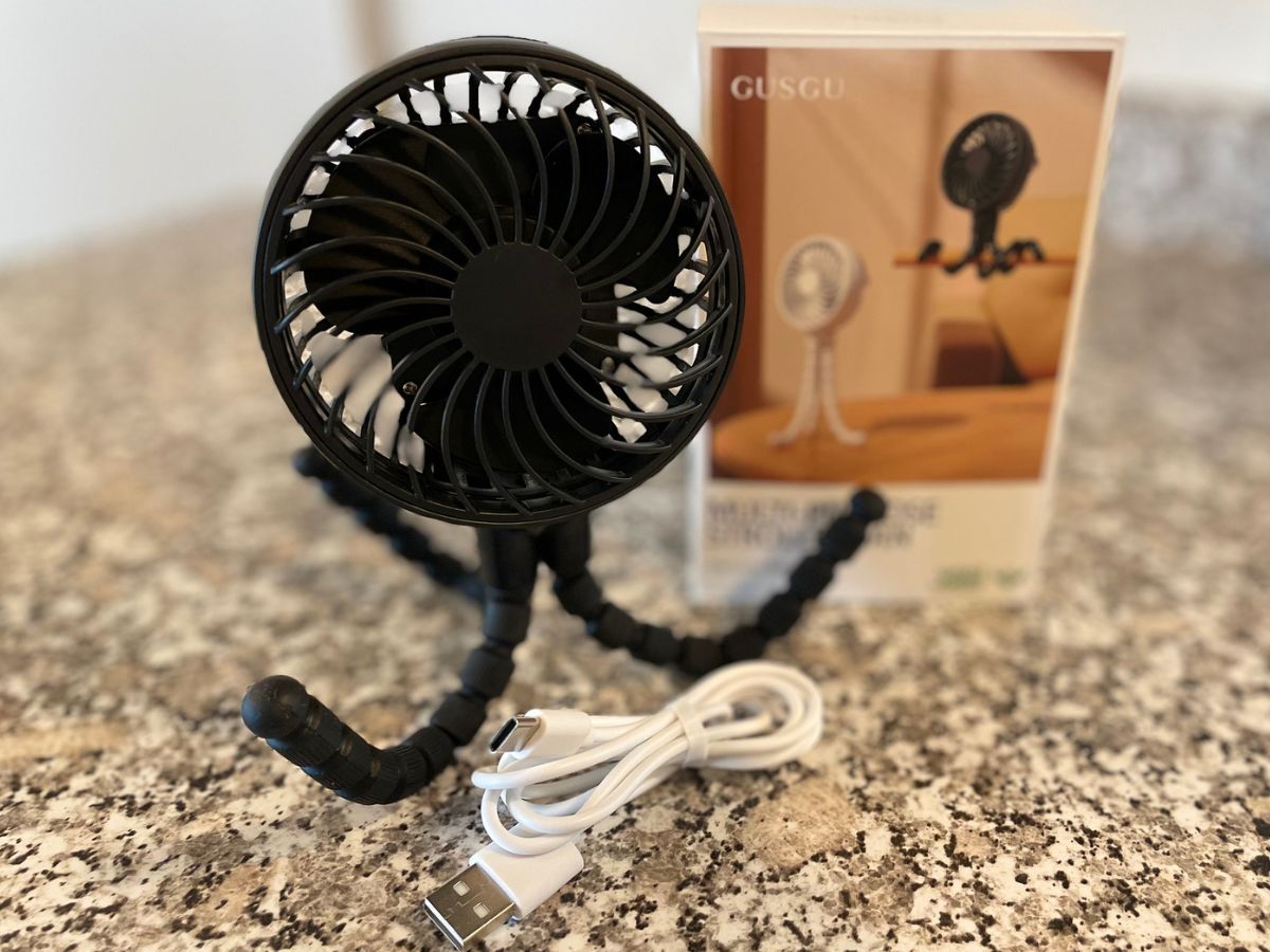 Portable Mini Fan w/ Adjustable Legs Only $7.59 on Amazon (Perfect for Strollers, Desks & More)