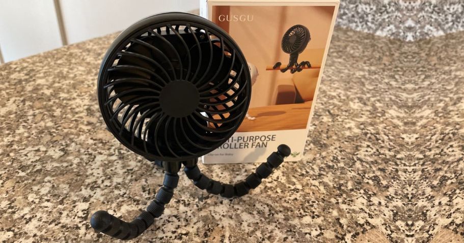 Portable Mini Fan w/ Adjustable Legs Only $7.59 on Amazon (Easily Attaches to Strollers, Desks & More)