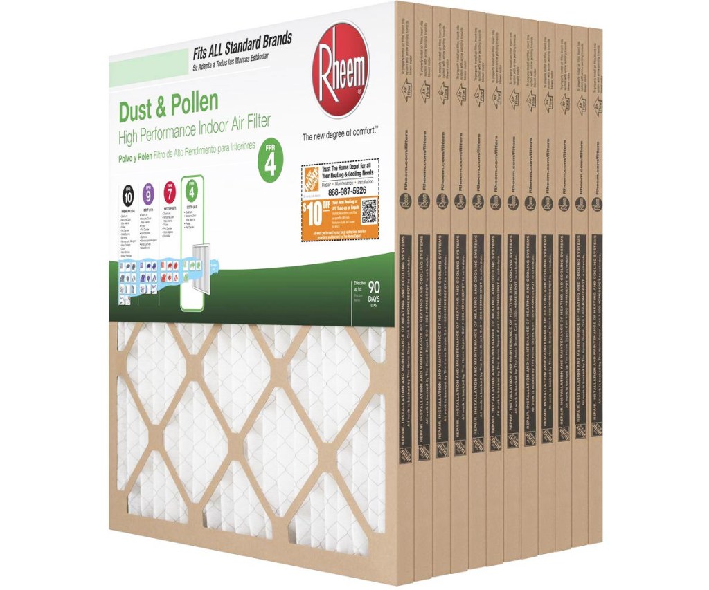 12 pack of rheem replacement air filters