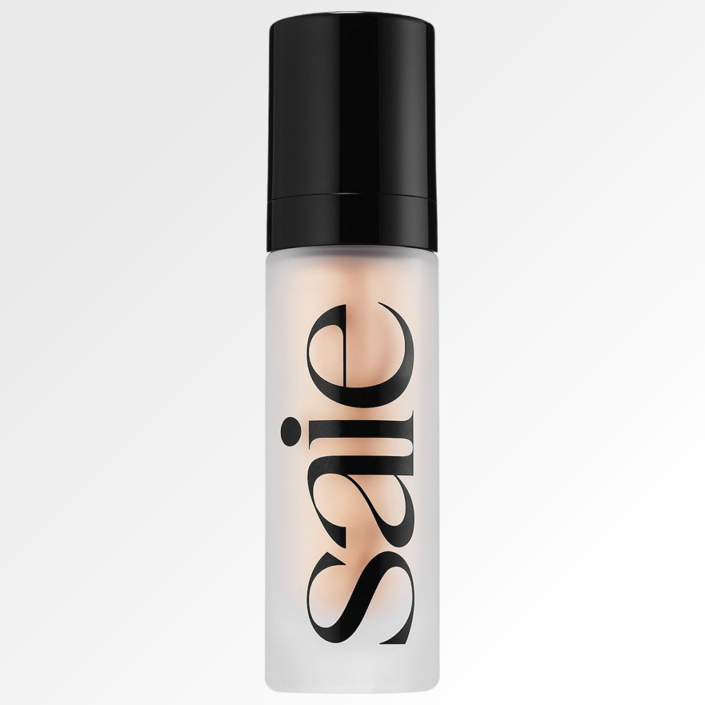 A bottle of Saie sunglow serum a dupe for Drunk Elephant bronzing drops