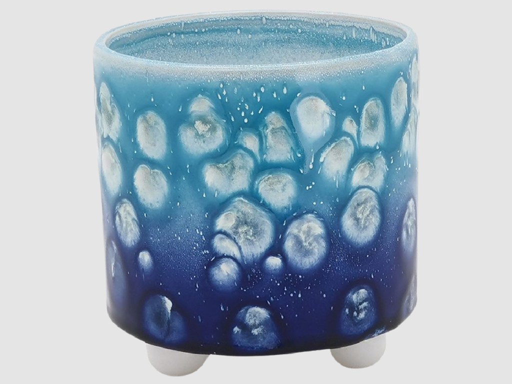 Sonoma Goods For Life Reactive Glaze Blue Ceramic Planter