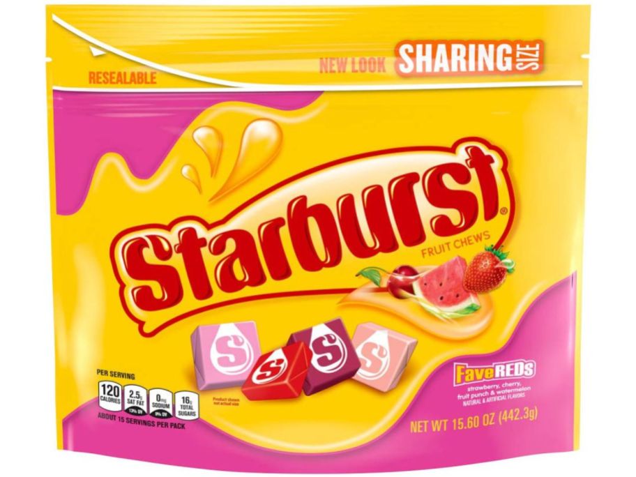 A large bag of Starburst candies