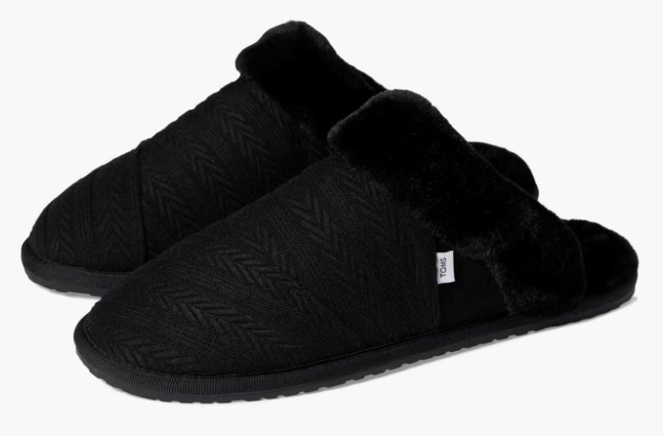 Pair of black slippers