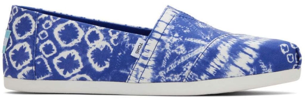 blue tye dye TOMS shoe