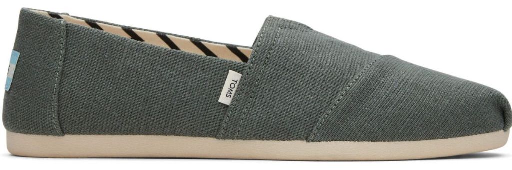 dark green canvas TOMS shoe