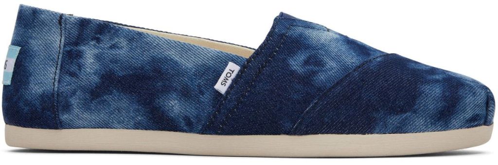 blue tide dye denim TOMS shoe
