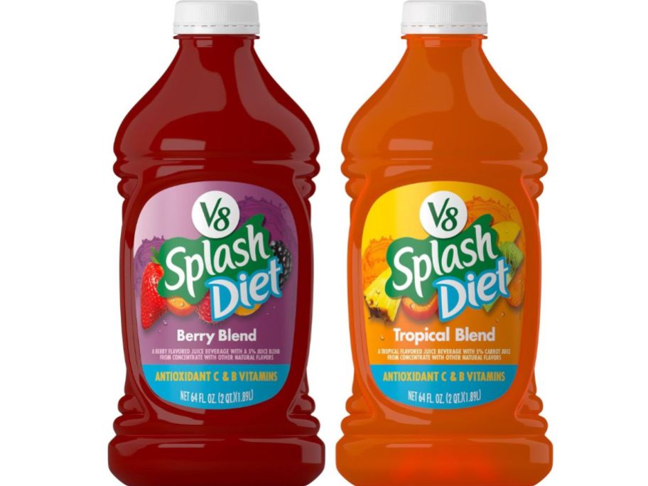 2 bottles of V8 Splash Berry Blend & Tropical Blend