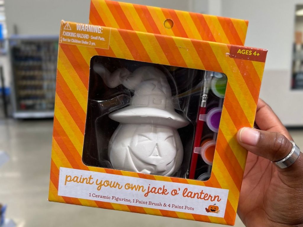 A paint your own Jack-)-Lantern Kit from Walmart
