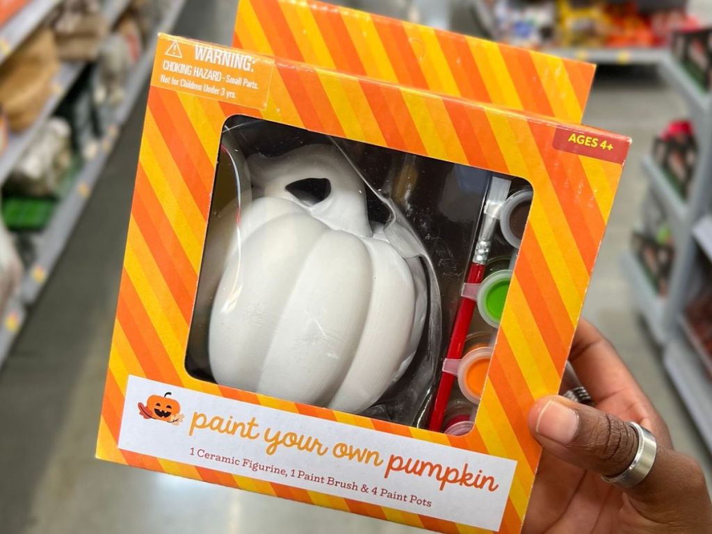 A Paint your own Pumpking Kit from walmart