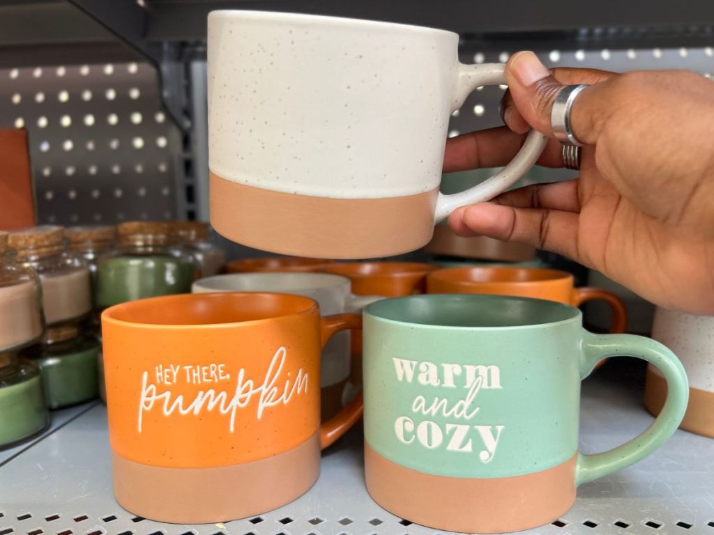 3 Fall theme coffee mugs from Walmart