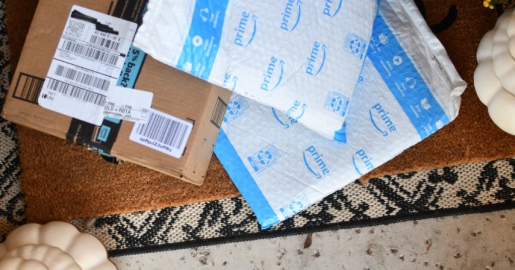 Amazon packages on front porch