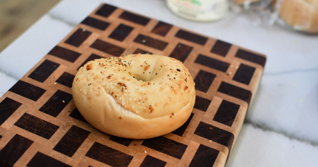 bagel on a cutting board